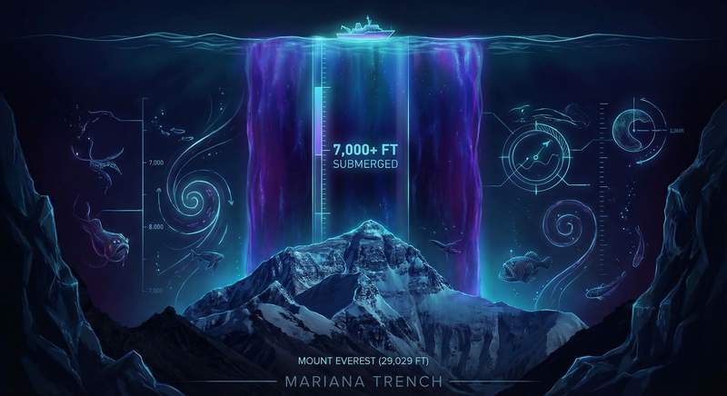 Everest Still Wouldn’t Clear the Mariana Trench