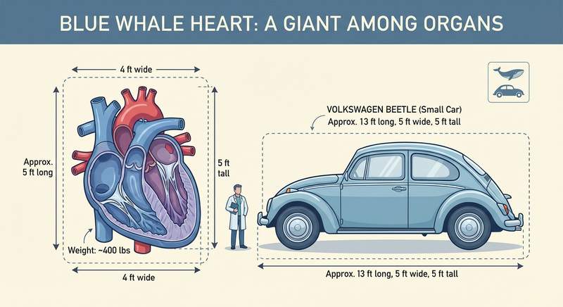 A Blue Whale Heart Is Huge—But “Small Car” Is a Rough Analogy