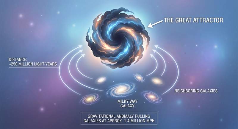 The Great Attractor Is Not a Single Monster Object—It’s a Flow Region in a Hidden Part of the Sky