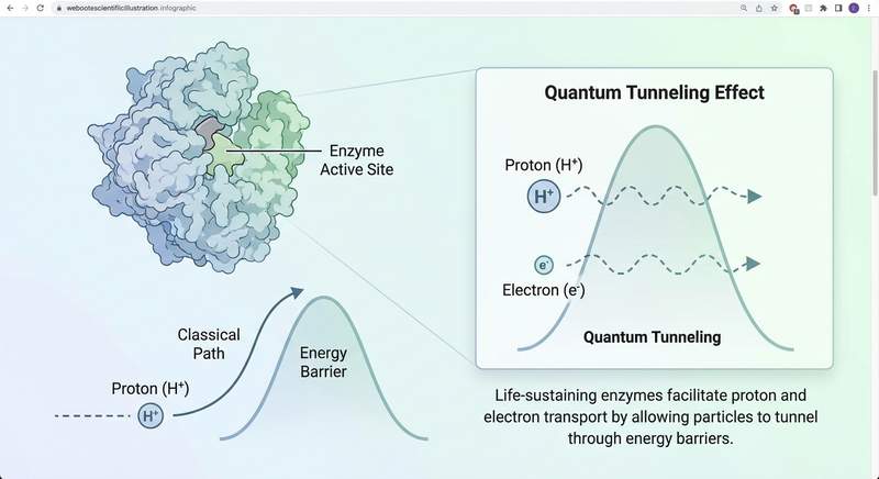 Many life-sustaining enzymes utilize quantum tunneling to allow protons and...