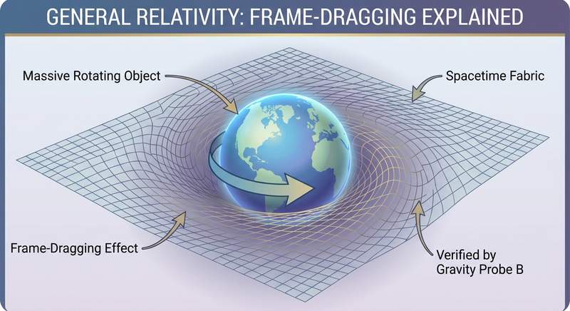 According to General Relativity, massive rotating objects like Earth actually...